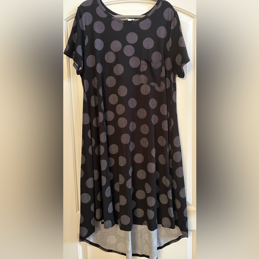 LuLaRoe Black and Gray Polka Dot Dress